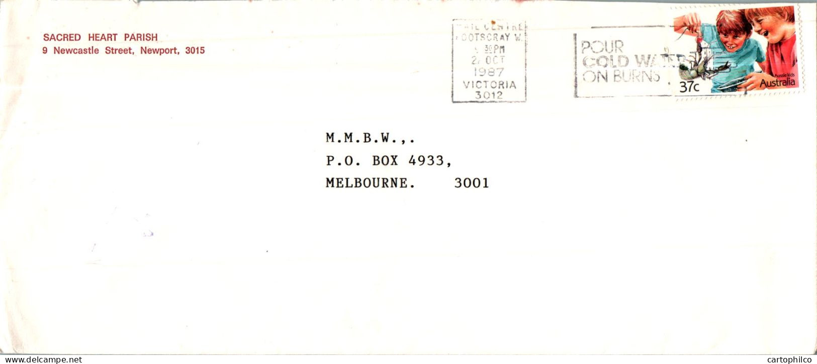 Australia Cover Crawfish Sacred Heart Parish Newport To Melbourne - Lettres & Documents