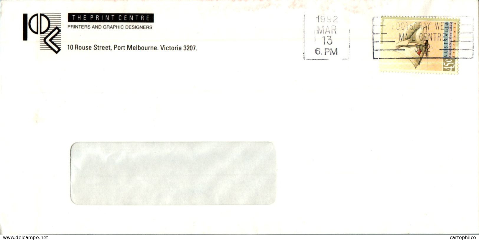 Australia Cover Britannia The Print Centre Melbourne - Cartas & Documentos