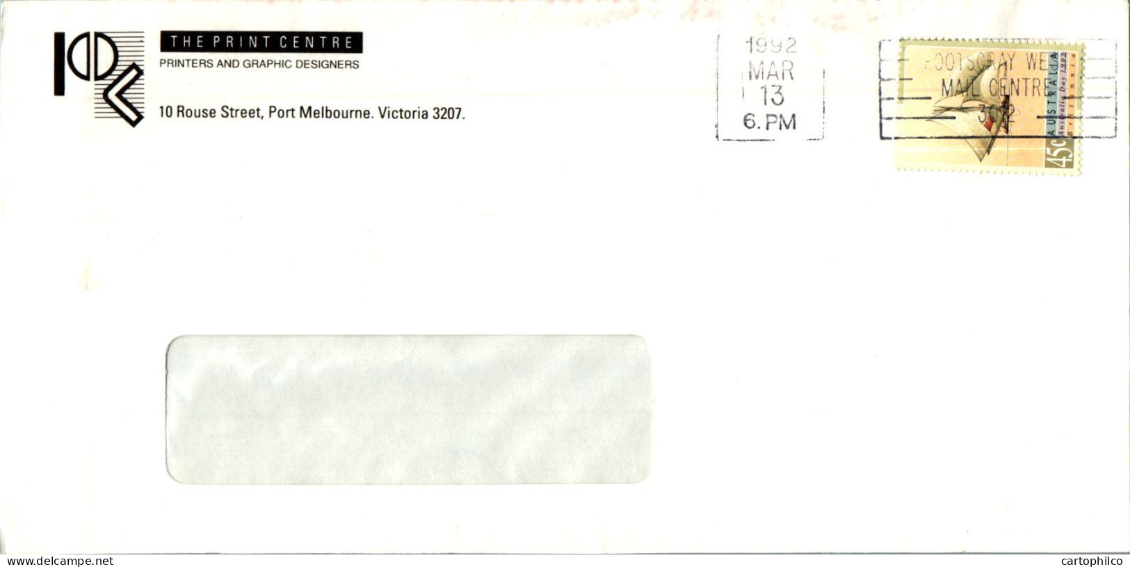 Australia Cover Britannia The Print Centre Melbourne - Storia Postale