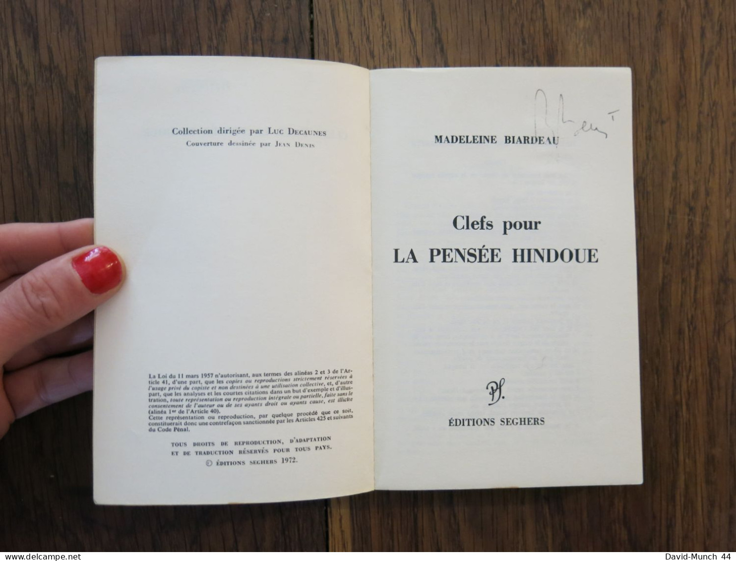 Clefs Pour La Pensée Hindoue De Madeleine Biardeau. Seghers, Collection Clefs N° 18. 1972 - Religion