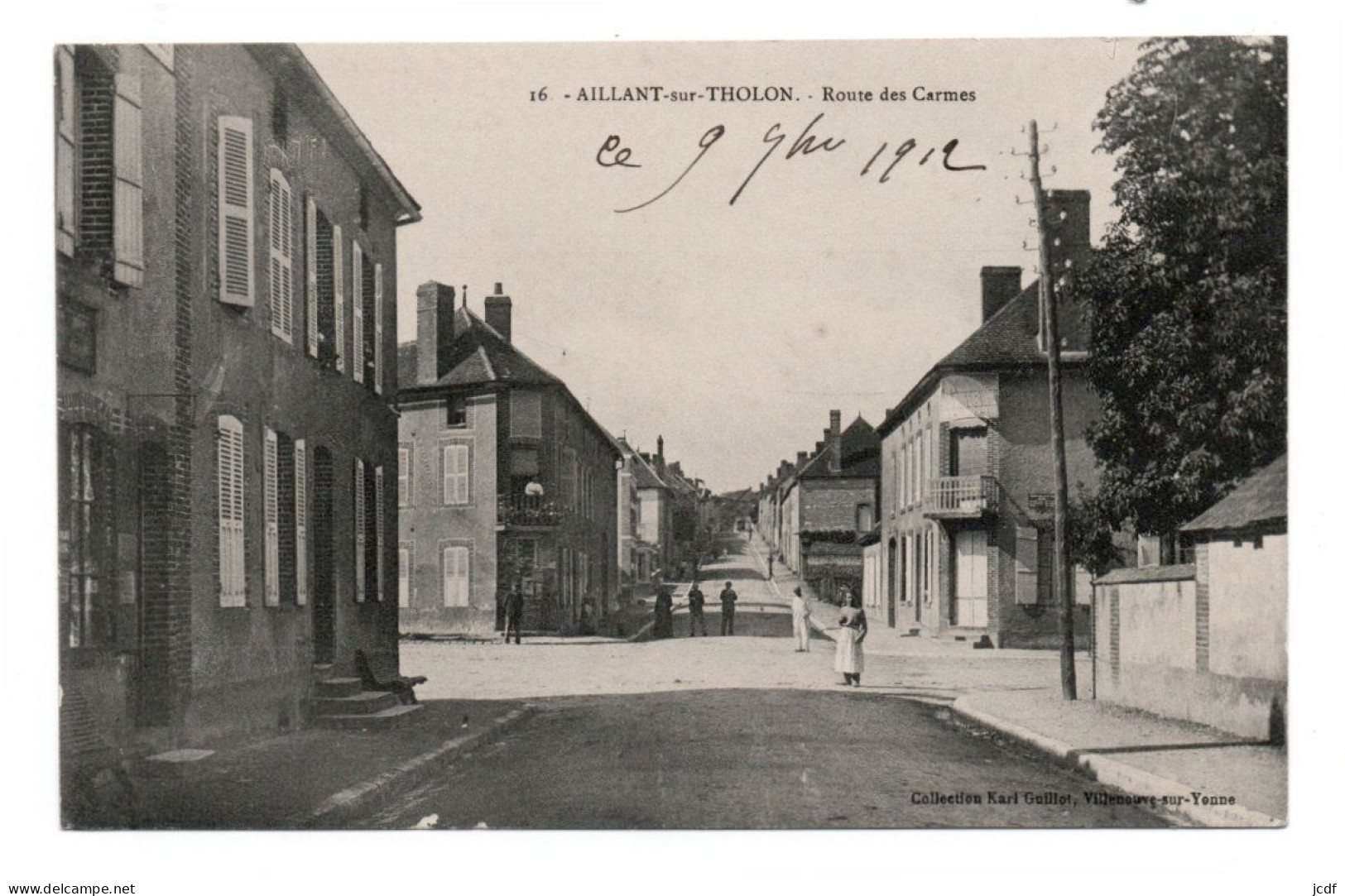 89 AILLANT SUR THOLON - Route Des Carmes N° 16 - Edit Karl Guillot 1912 - Animée - Aillant Sur Tholon