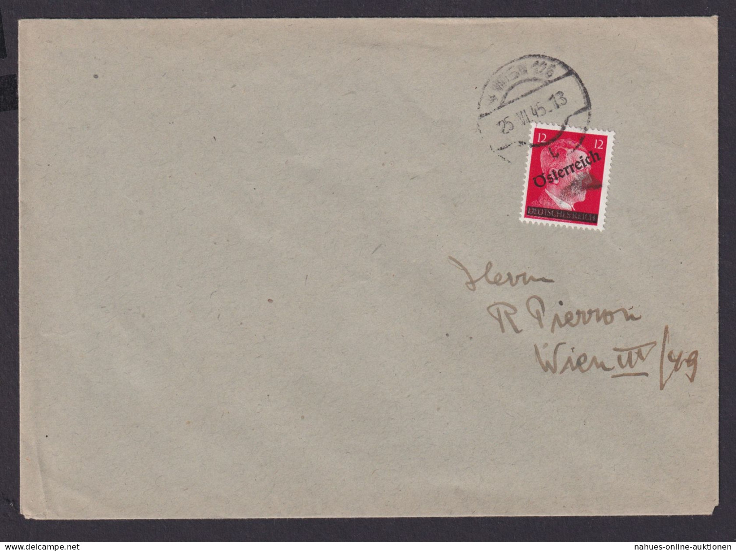 Österreich Brief EF 663 Hitler Aushilfsausgabe Wien 25.6.1945 - Briefe U. Dokumente