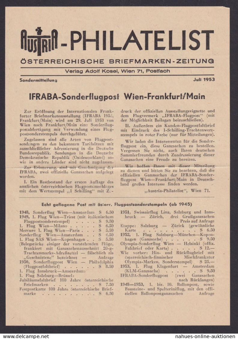 Flugpost Österreich Attr. Brief Mit Vögel + Bundesrepublik Ifraba 171-172 Plus - Briefe U. Dokumente