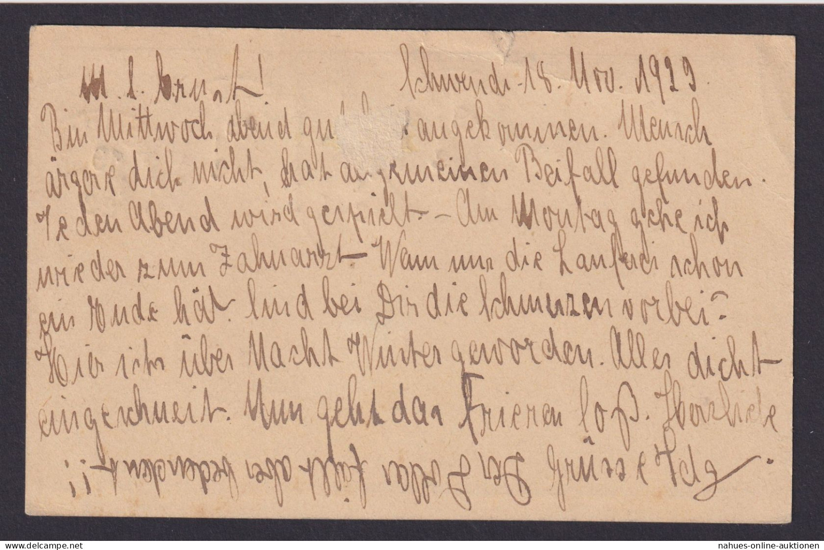 Schwendi Baden Württemberg Infla Ganzsache Postreiter + ZUF Deutsches Reich - Lettres & Documents