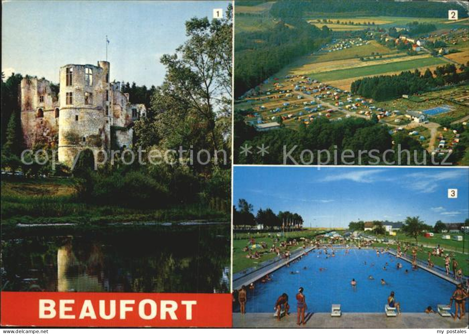 72573426 Beaufort_Befort_Luxembourg Schloss Camping Schwimmbad - Autres & Non Classés