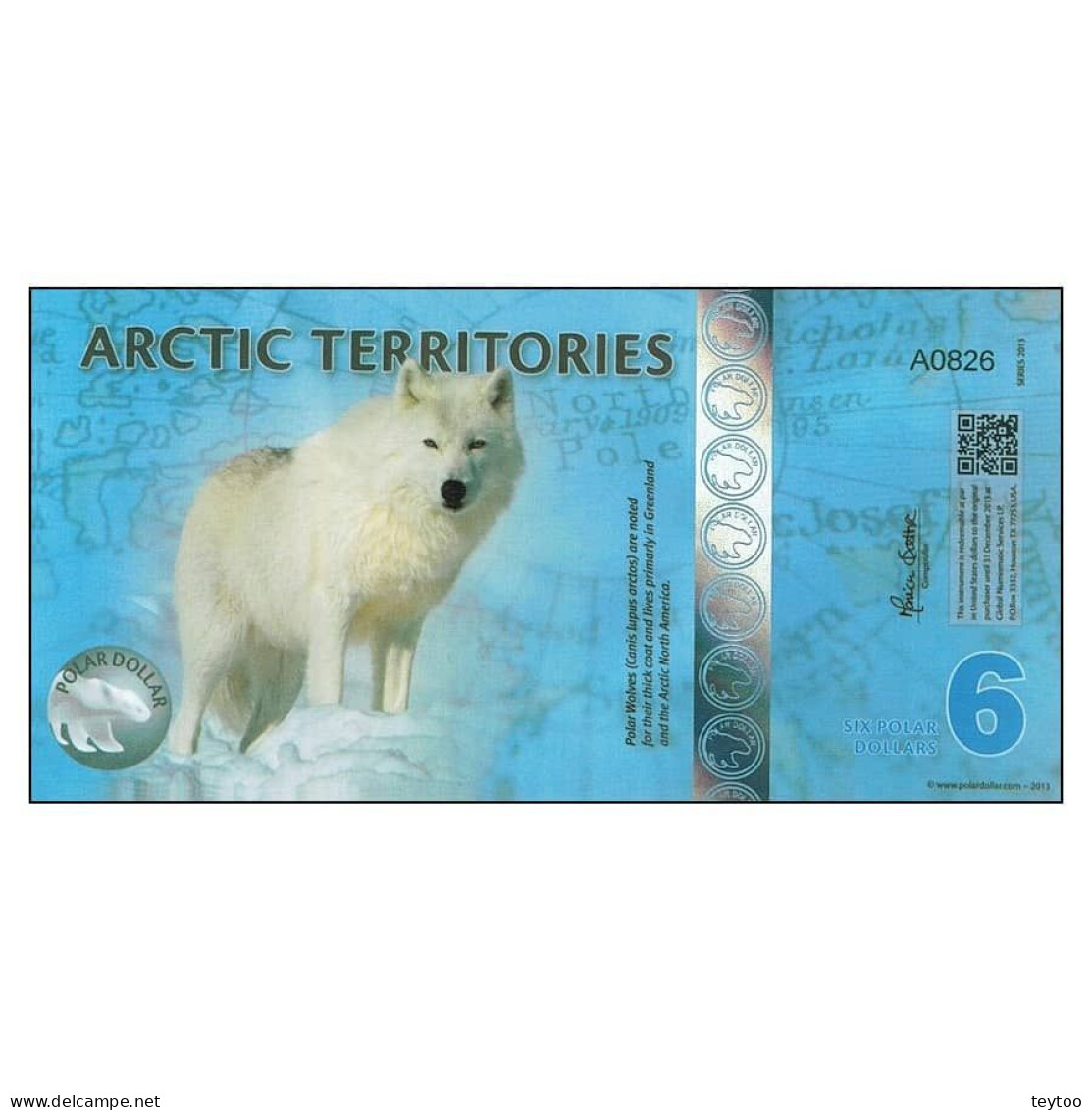 C0017# Territorios Árticos 2013 [BLL] 6 Dólar Polar (SC) - Fictifs & Spécimens