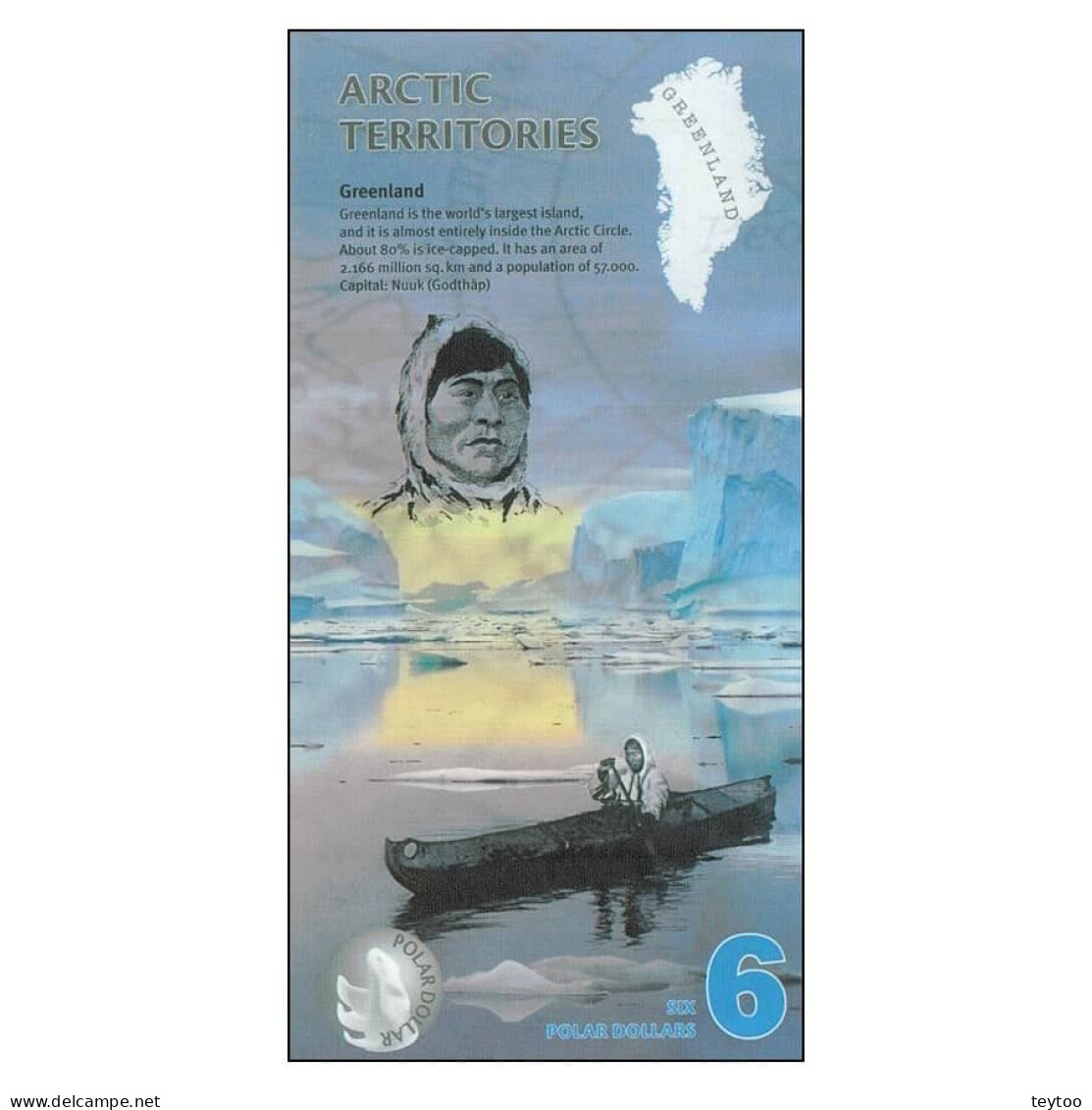 C0017# Territorios Árticos 2013 [BLL] 6 Dólar Polar (SC) - Specimen