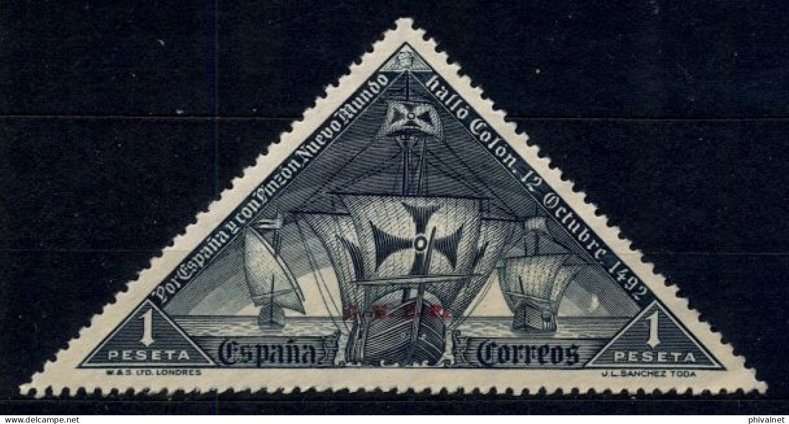 ED. 543H (*) , DESCUBRIMIENTO DE AMÉRICA  , SELLO HABILITADO ( C.U.P.P. ) - Unused Stamps