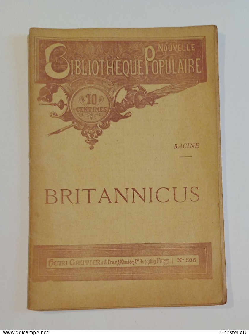 "Britannicus", De Racine, Coll. Nouvelle Bibliothèque Populaire, N°506, éd. Henri Gautier - 1901-1940