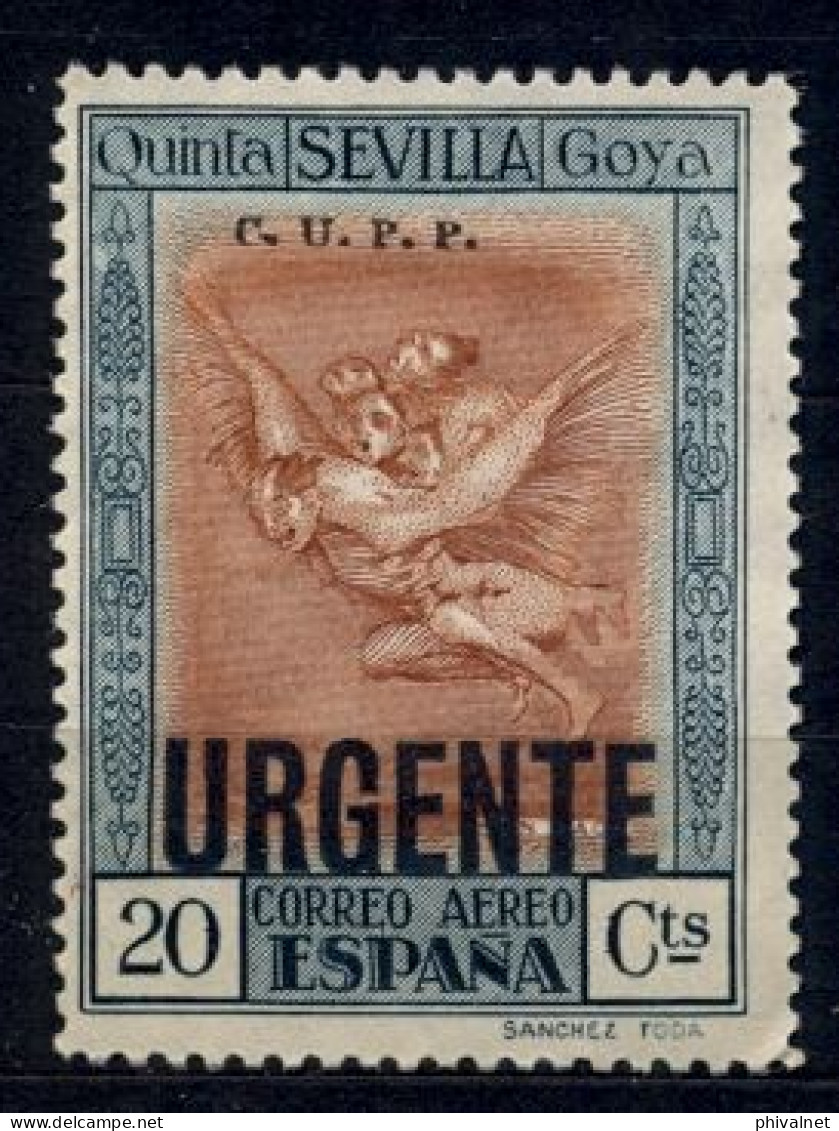 ED. 530H (*) , QUINTA DE GOYA EN LA EXPOSICIÓN DE SEVILLA , SELLO HABILITADO ( C.U.P.P. ) - Unused Stamps
