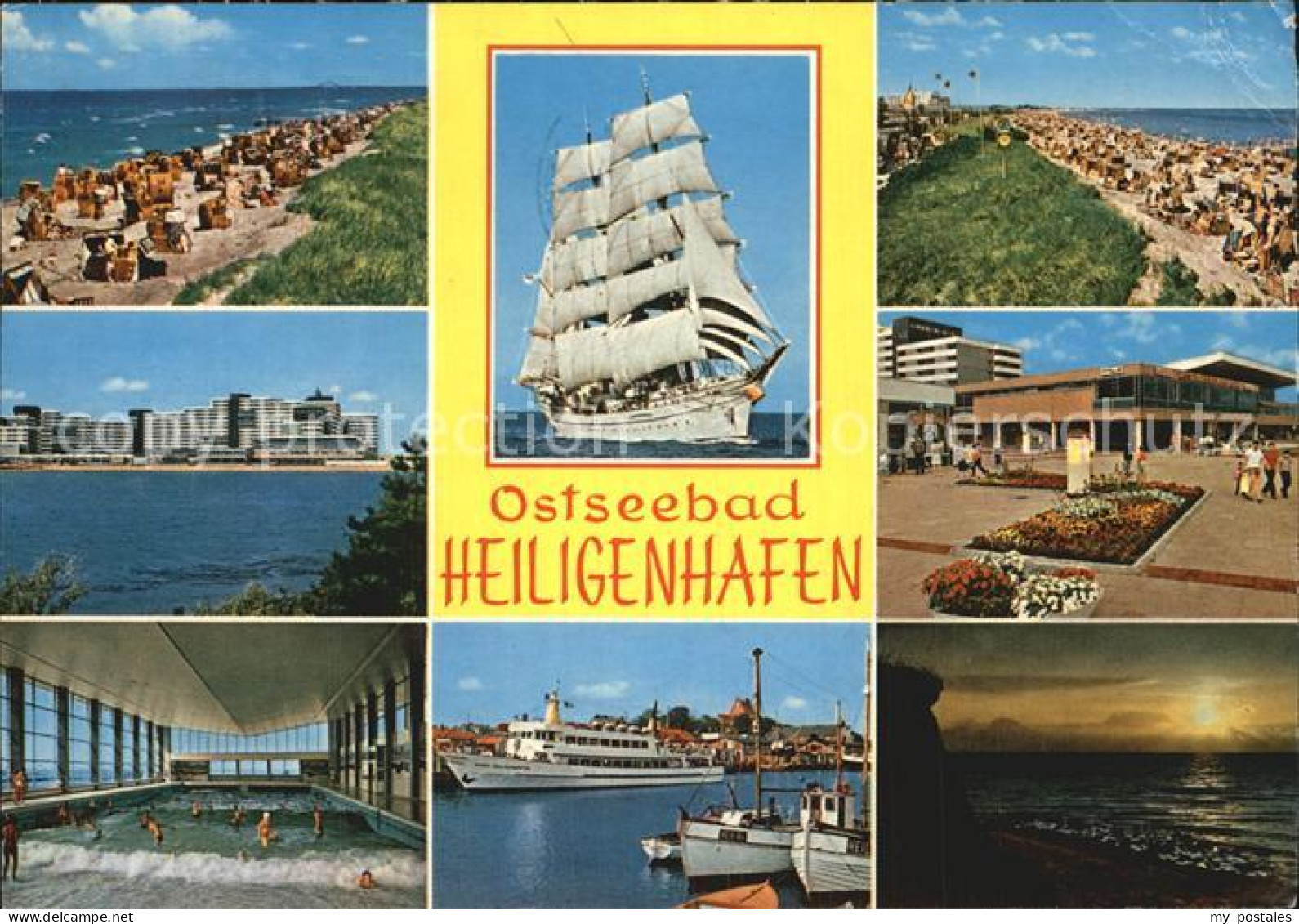 72572735 Heiligenhafen Ostseebad Strand Panorama Hallenwellenbad Hafen Zweimaste - Heiligenhafen