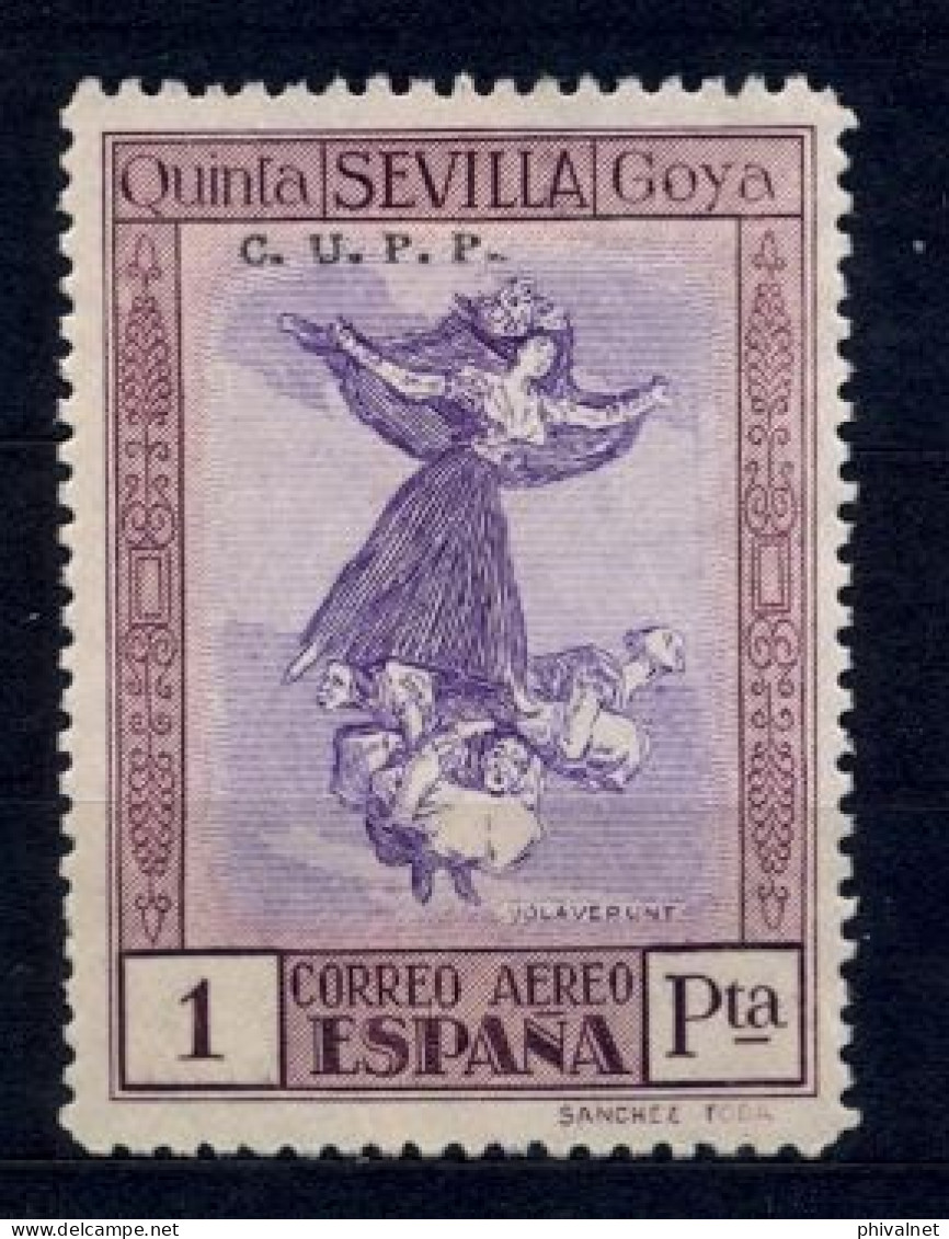 ED. 526H (*) , QUINTA DE GOYA EN LA EXPOSICIÓN DE SEVILLA , SELLO HABILITADO ( C.U.P.P. ) - Unused Stamps