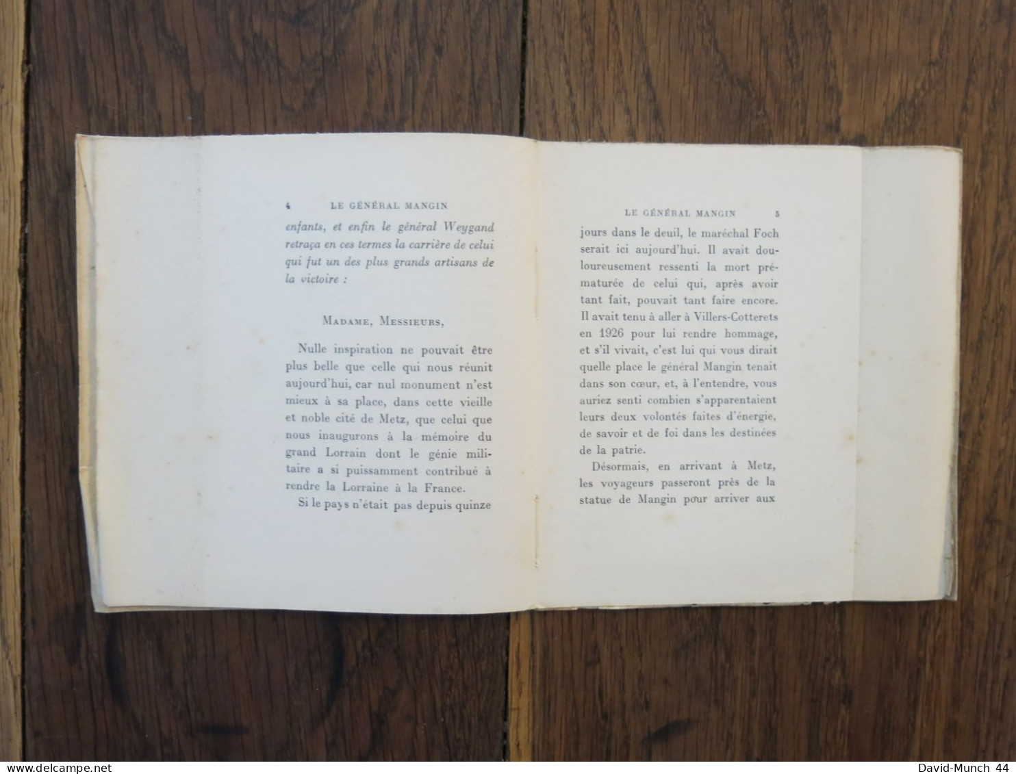 Mangin du Général Weygand. Paris, Librairie Plon. 1929, exemplaire numéroté