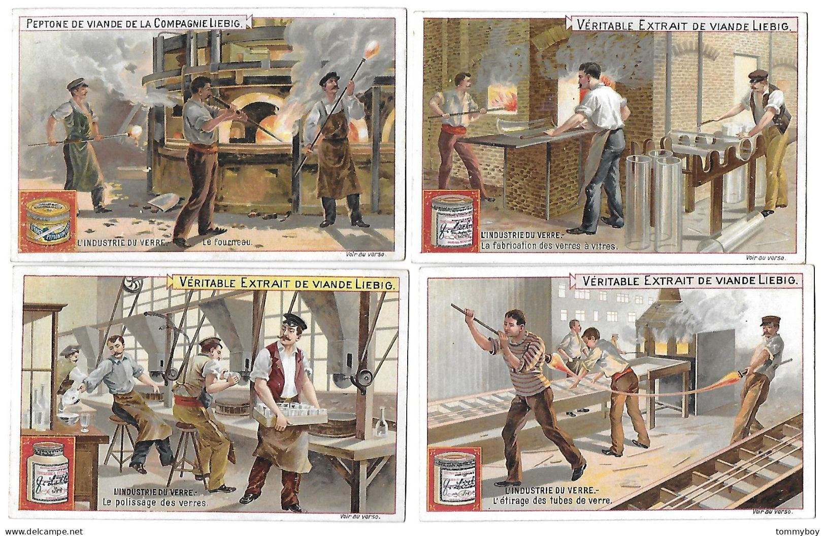 S 652, Liebig 6 Cards, L'industrie Du Verre (lower Condition) (ref B15) - Liebig