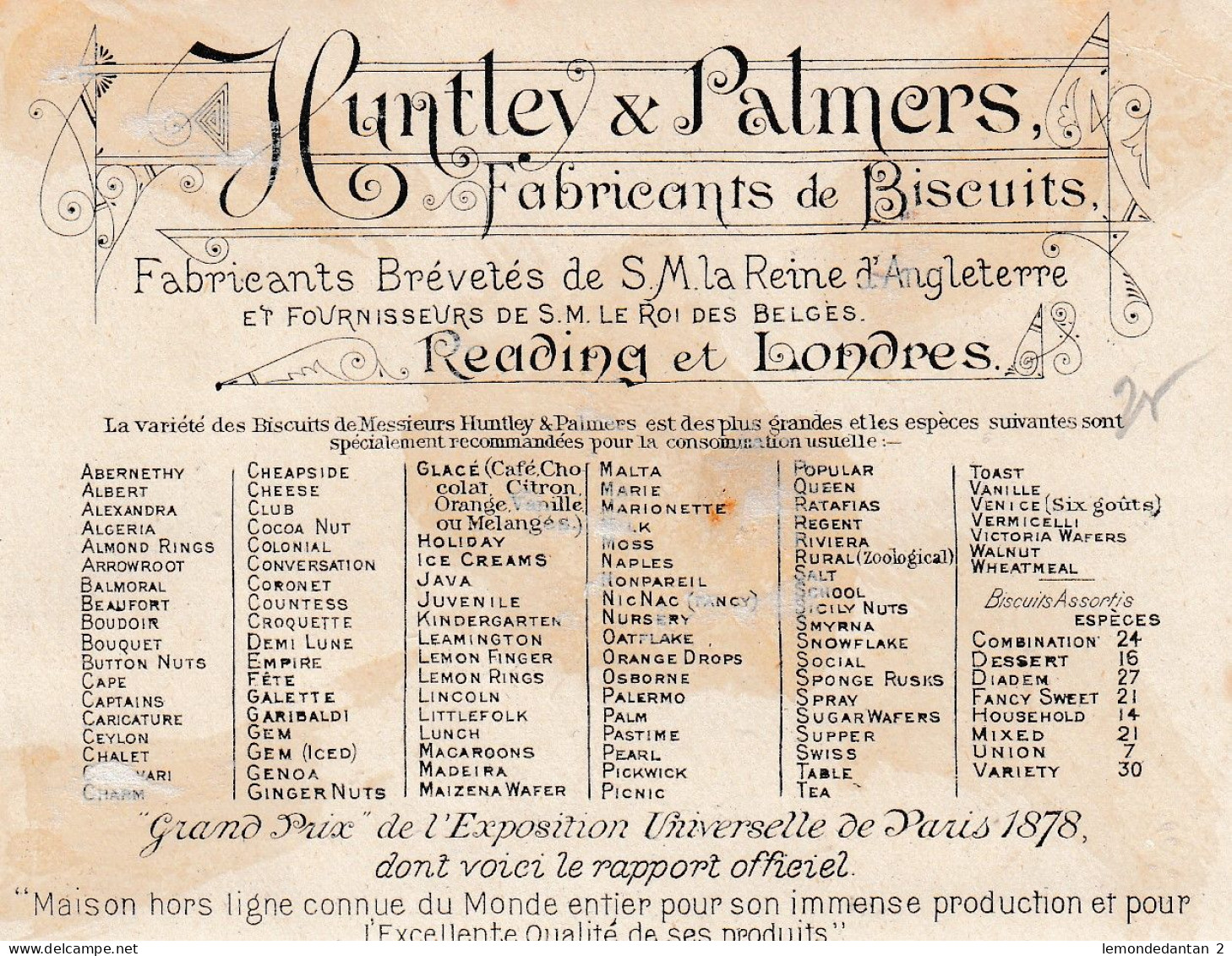 Huntley & Palmers Biscuits - Autres & Non Classés