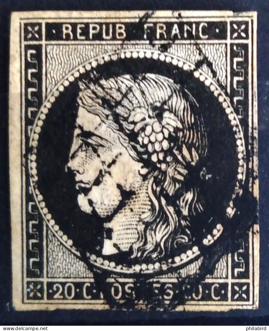 FRANCE                           N° 3                     OBLITERE          Cote : 70 € - 1849-1850 Ceres