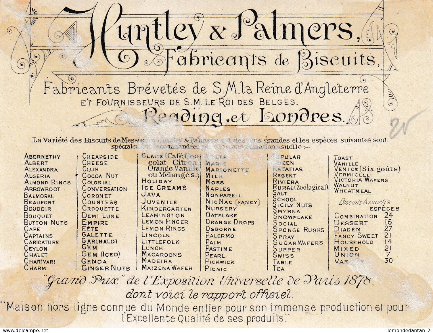 Huntley & Palmers Biscuits - Autres & Non Classés