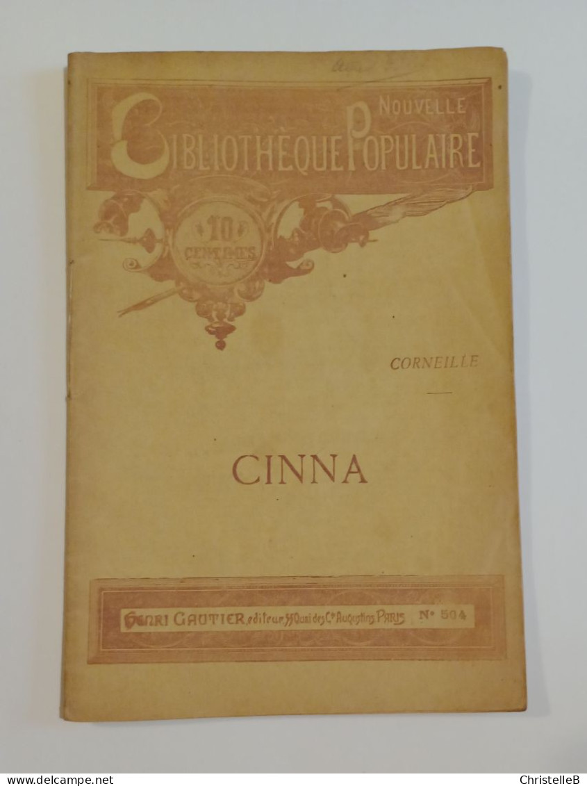 "Cinna", De Corneille, Coll. Nouvelle Bibliothèque Populaire, N°504, éd. Henri Gautier - 1901-1940
