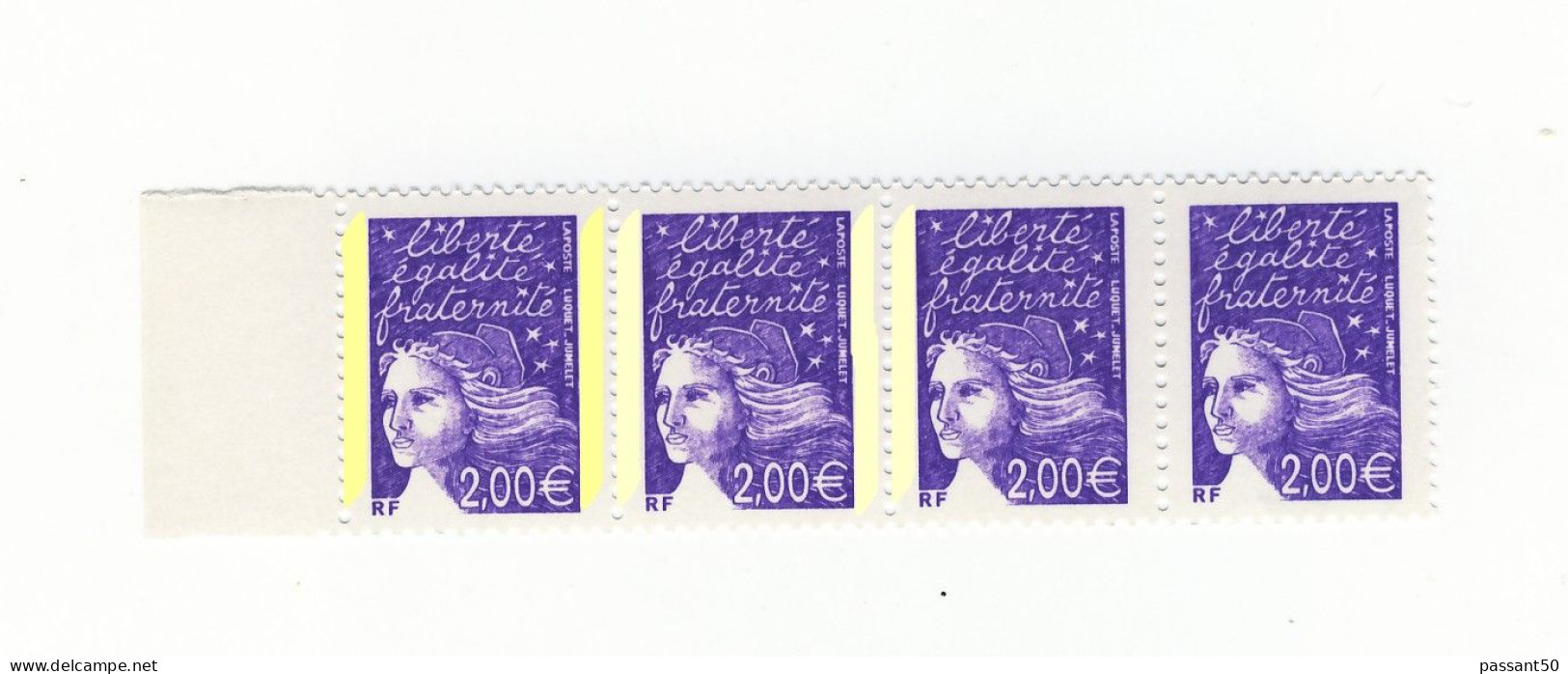 Luquet 2 € YT 3457 En Bande De 4, De Sans Phospho à Normal. Rare, Voir Le Scan, SIGNE CALVES. Maury N° 3436e : 1500 €. - Unused Stamps