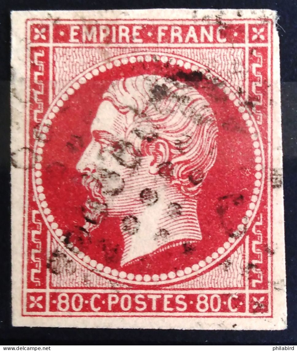 FRANCE                           N° 17B                    OBLITERE          Cote : 60 € - 1853-1860 Napoléon III