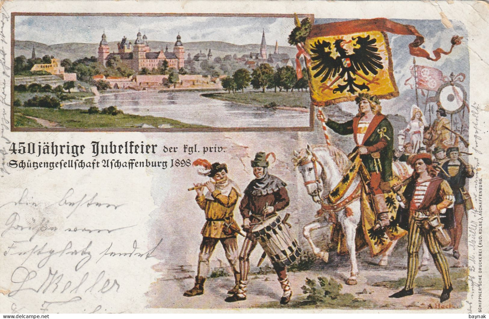 DE437  --   ASCHAFFENBURG  --  450 JAHRIGE JUBELFEIER  DER  Tgl. Priv.  SCHUTZENGESELLSCHAFT  --   1898 - Aschaffenburg