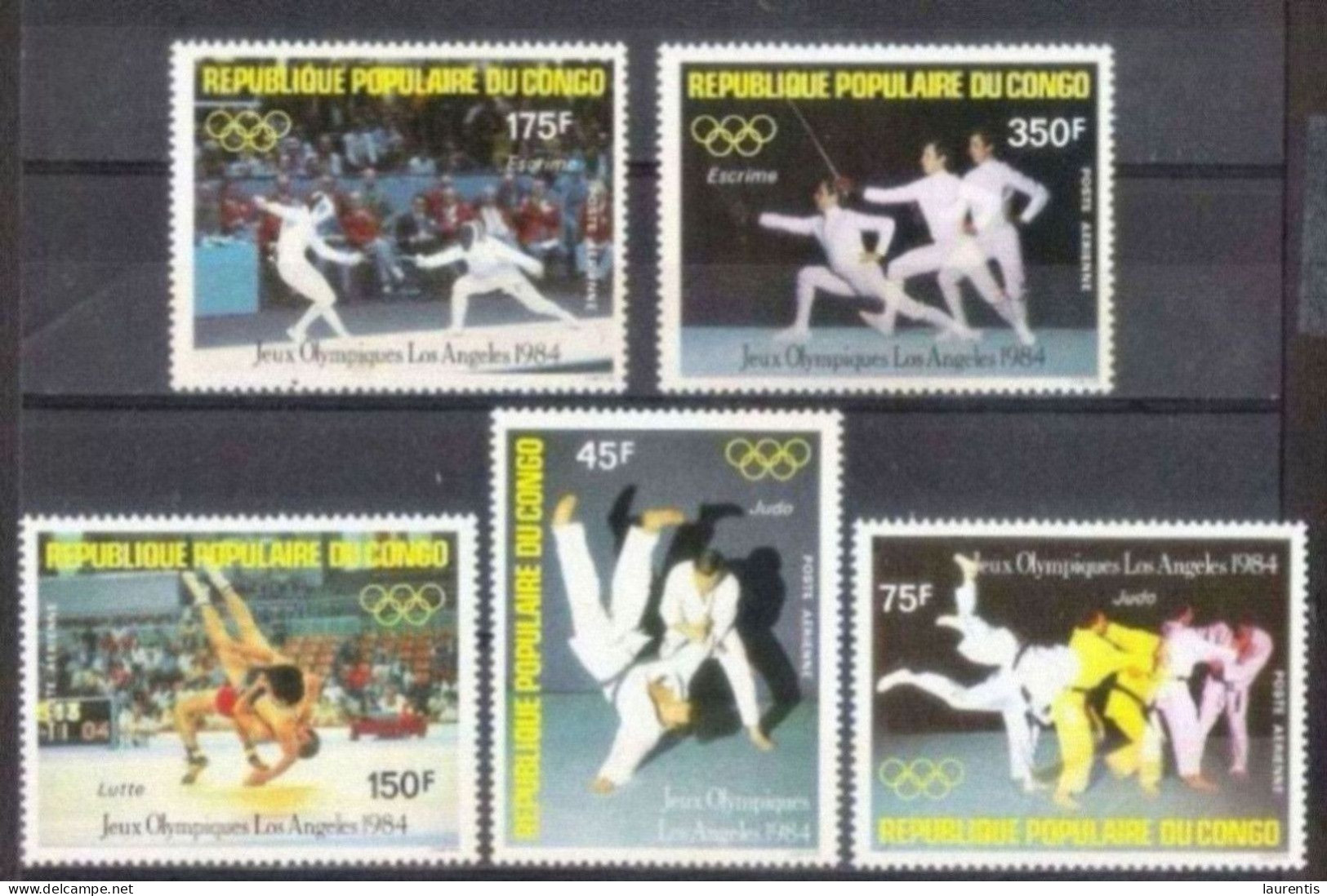 422  Judo - Fencing - Wrestling - Rep. Pop. Congo Yv PA 320-24 MNH - 2,40 (10) - Judo