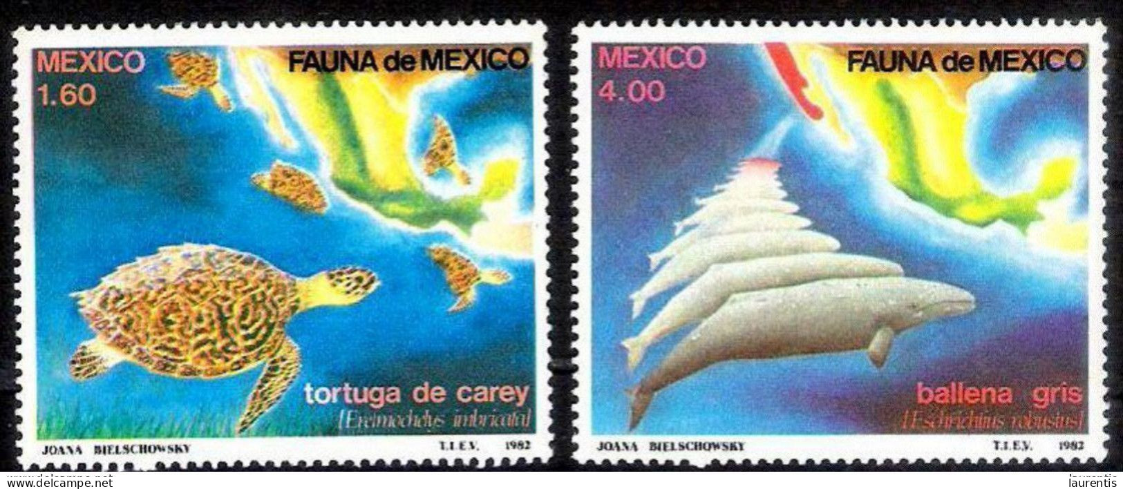 7477  Turtles - Whales - Tortues - Baleines - Mexico Yv 978-79 - MNH - 1,35 .-- (3) - Schildkröten