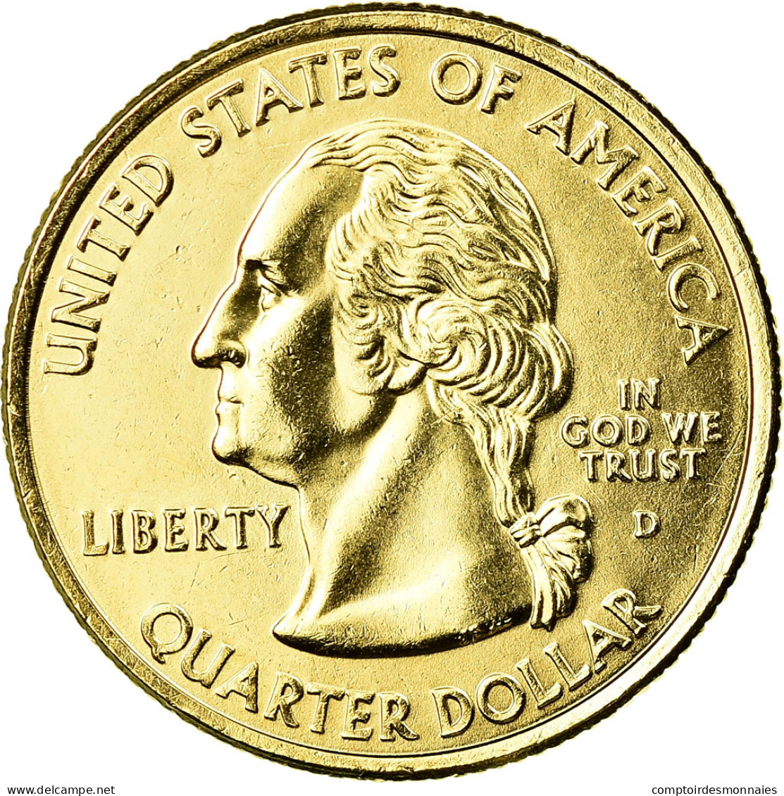 Monnaie, États-Unis, Mississippi, Quarter, 2002, U.S. Mint, Denver, Golden - 1999-2009: State Quarters