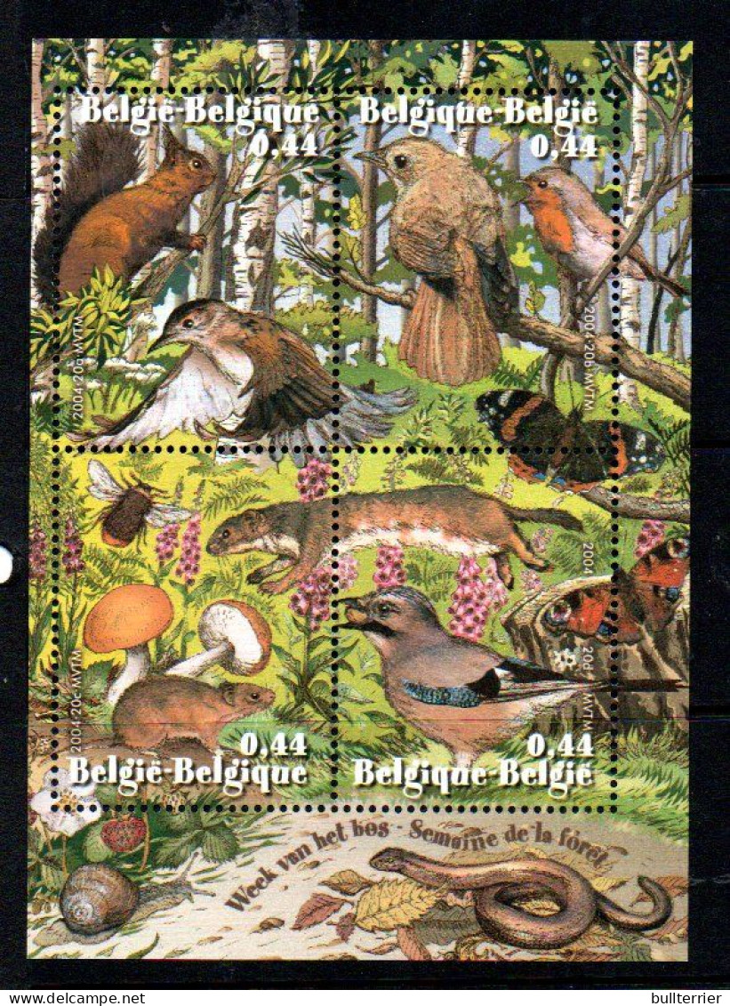 BELGIUM -2004 - FAUNA SOUVENIR SHEET MINT NEVER HINGED - Unused Stamps