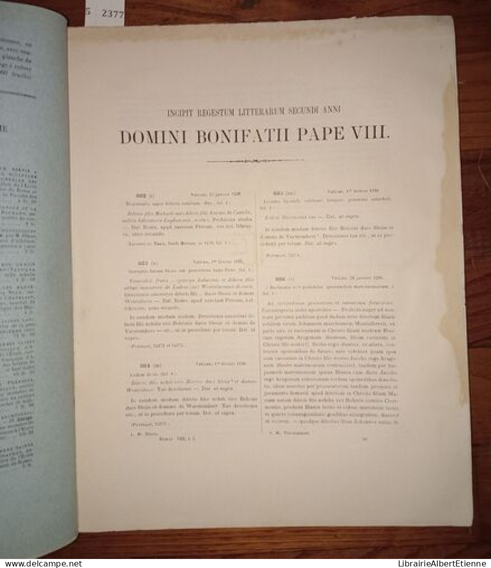 Les Registres De Boniface VIII Recueil Des Bulles De Ce Pape Publiées Ou Analysées D'après Les Manuscrits Originaux Des  - Esotérisme