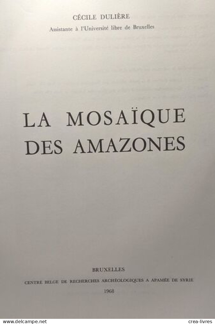 La Mosaïque Des Amazones - Fouilles D'Apamée De Syrie - Archéologie