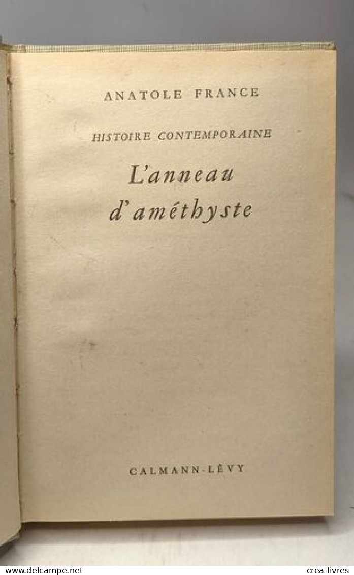 L'Anneau D'améthyste - Other & Unclassified