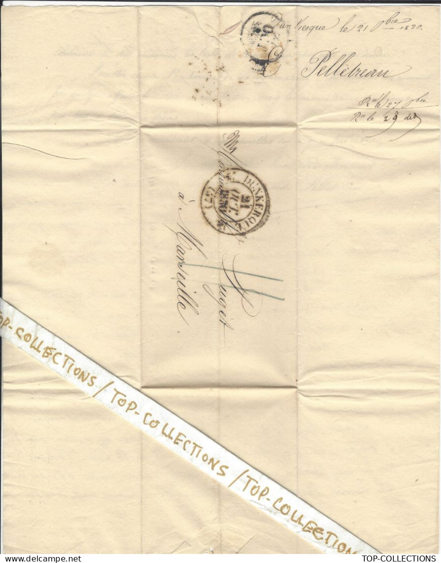 1830 lettre NAVIGATION  NEGOCE COMMERCE Blé  tendre d’Odessa froment  Mer Noire Dunkerque +>  Puget armateur Marseille