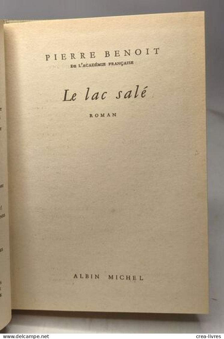 Le Lac Salé - éd. 1956 - Sonstige & Ohne Zuordnung