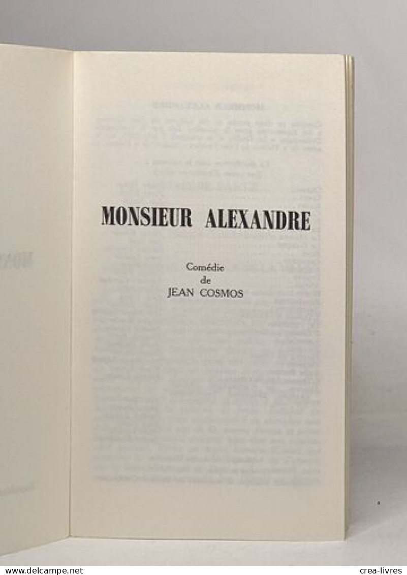 Monsieur Alexandre - French Authors