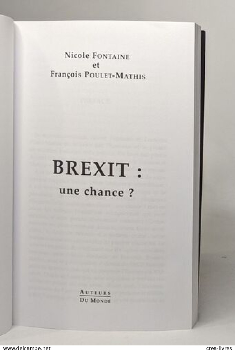 Brexit Une Chance / - Repenser L'europe - Autres & Non Classés