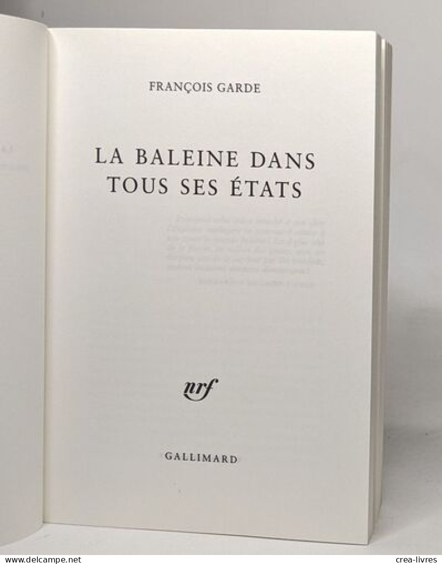 La Baleine Dans Tous Ses états - Andere & Zonder Classificatie