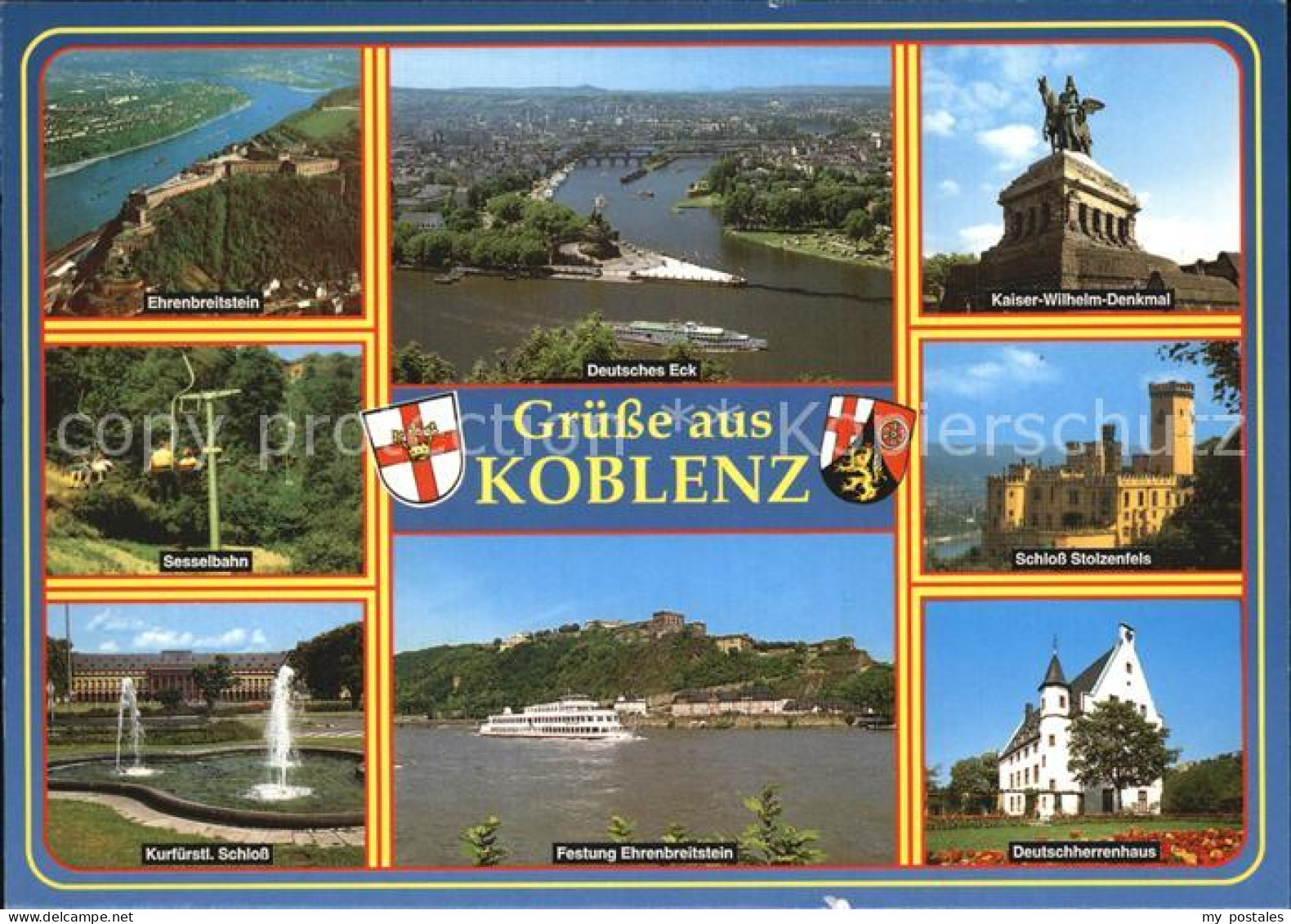 72569623 Koblenz Rhein Kaiser-Wilhelm-Denkmal Schloss-Stolzenfels Deutschherrenh - Koblenz