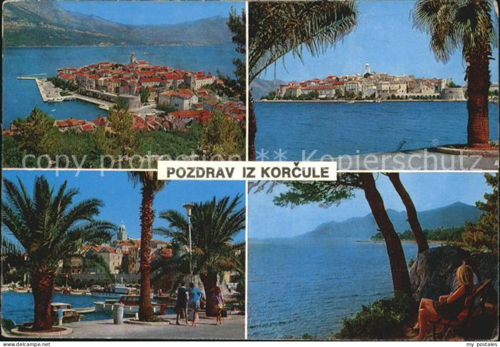 72569613 Korcula Fliegeraufnahme Promenade Croatia - Croatia