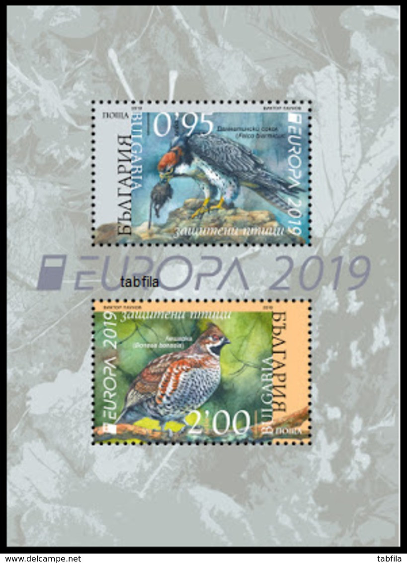 BULGARIA - 2019 - Europa-CEPT - Oiseaux Protégés (PREORDER!) - Bl** - Autres & Non Classés