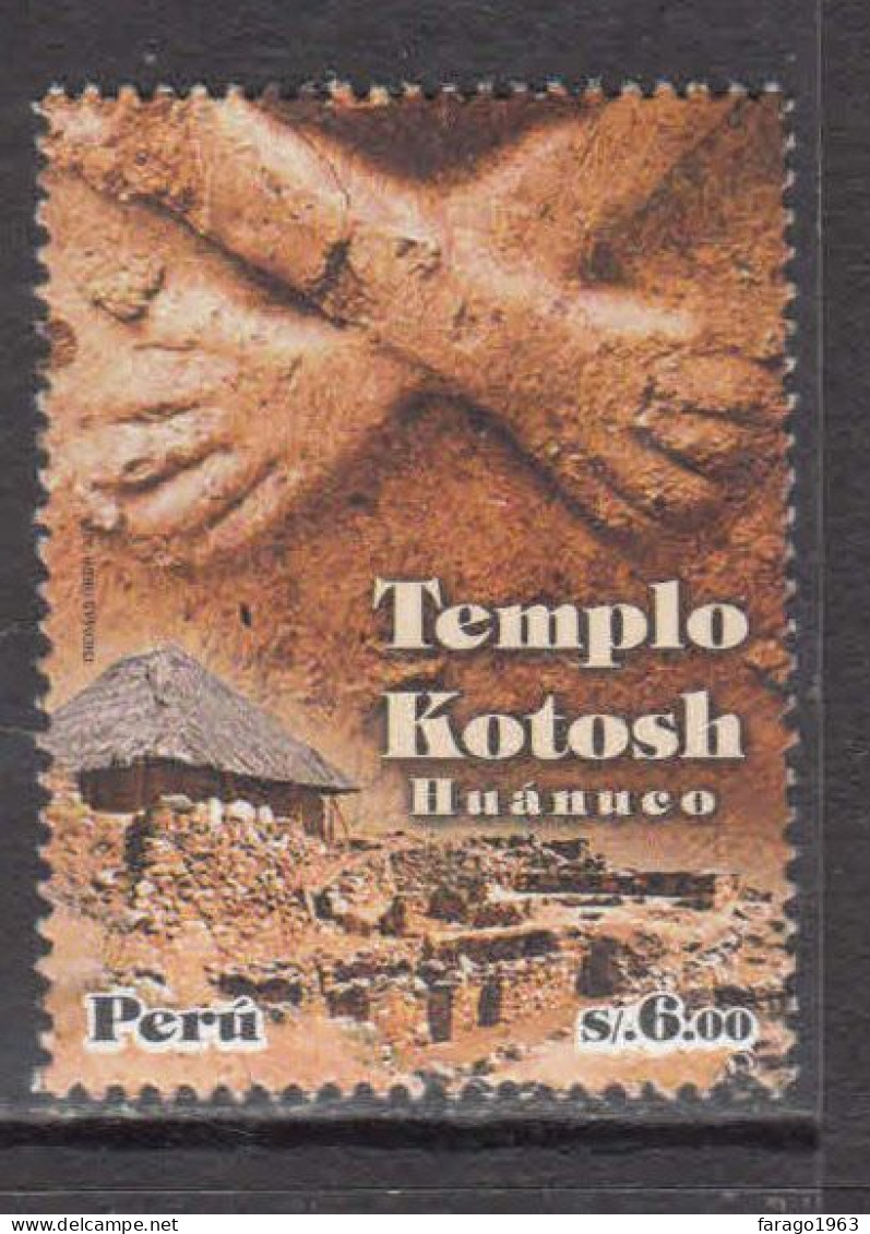 2014 Peru Kotosh Temple Archaeology Complete Set Of 1  MNH - Pérou