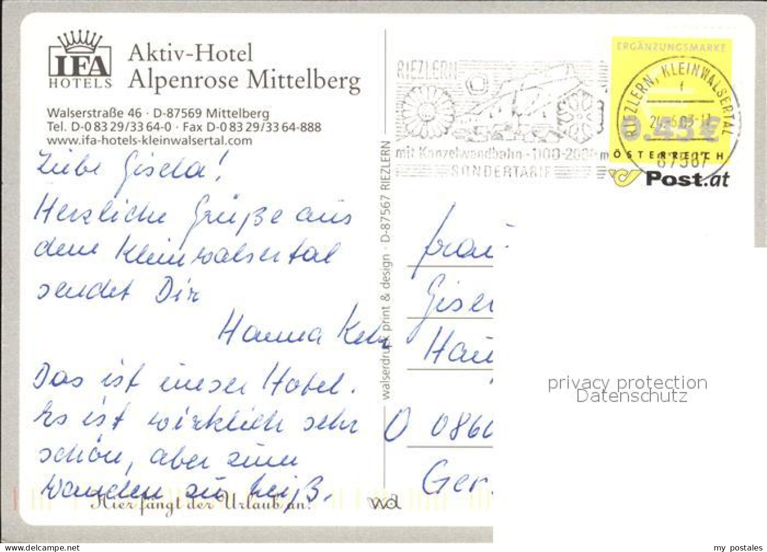 72568781 Mittelberg Kleinwalsertal Aktiv Hotel Alpenrose Mittelberg - Autres & Non Classés