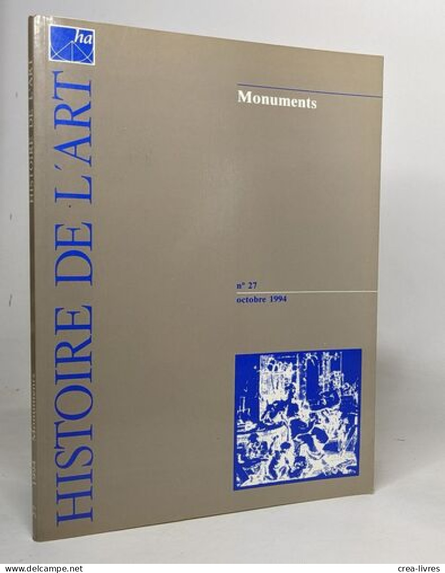 Lot de 13 numéros de "Histoire de l'art" revue Inha: N° 3 - 8 - 11 - 19 - 20 - 23 - 24 - 27 - 28 - 29/30 - 33/34 - 35/36