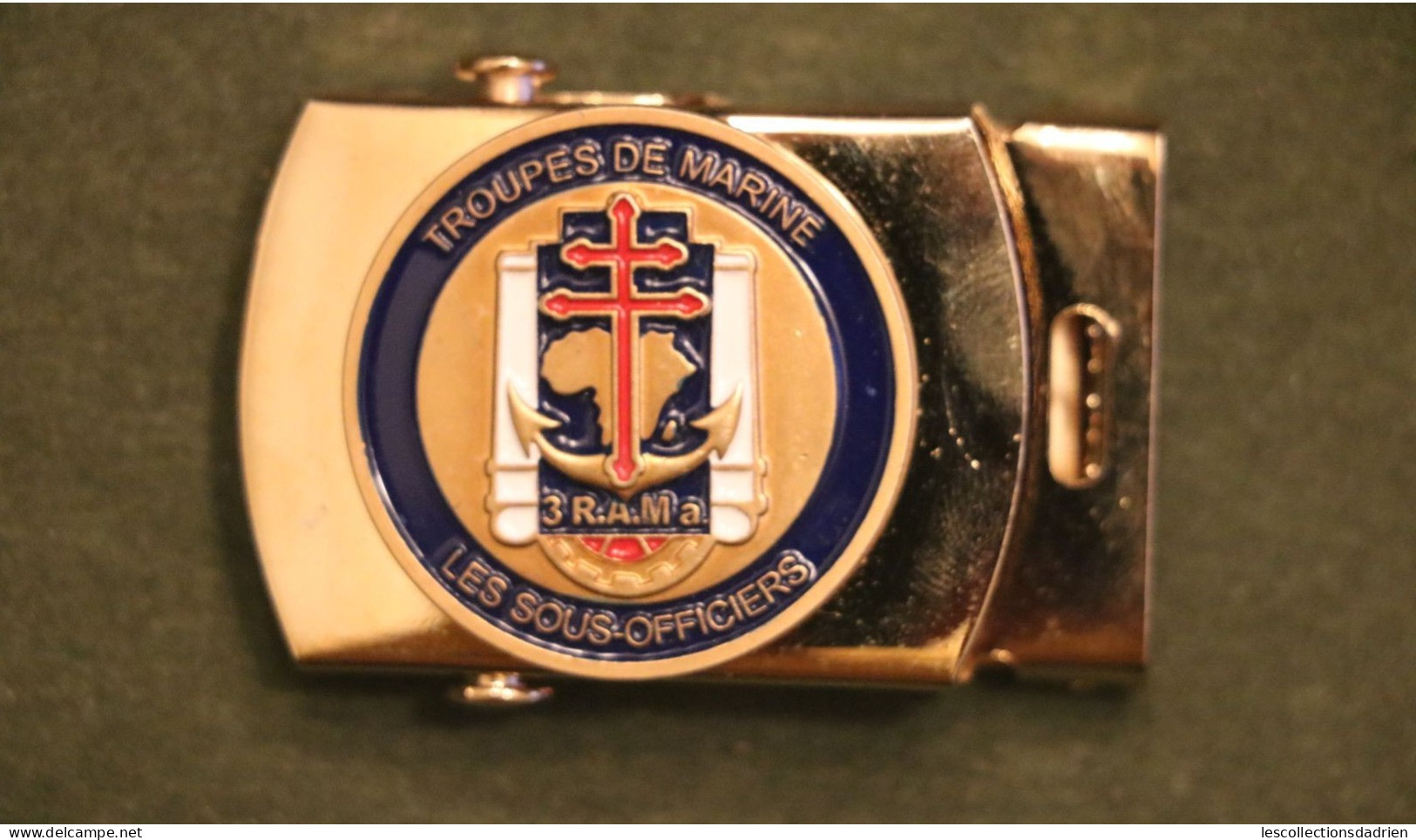 Boucle de ceinture ceinturon 3e Régiment d'artillerie de Marine RAMa - troupes de marine - les sous-officiers - buckle