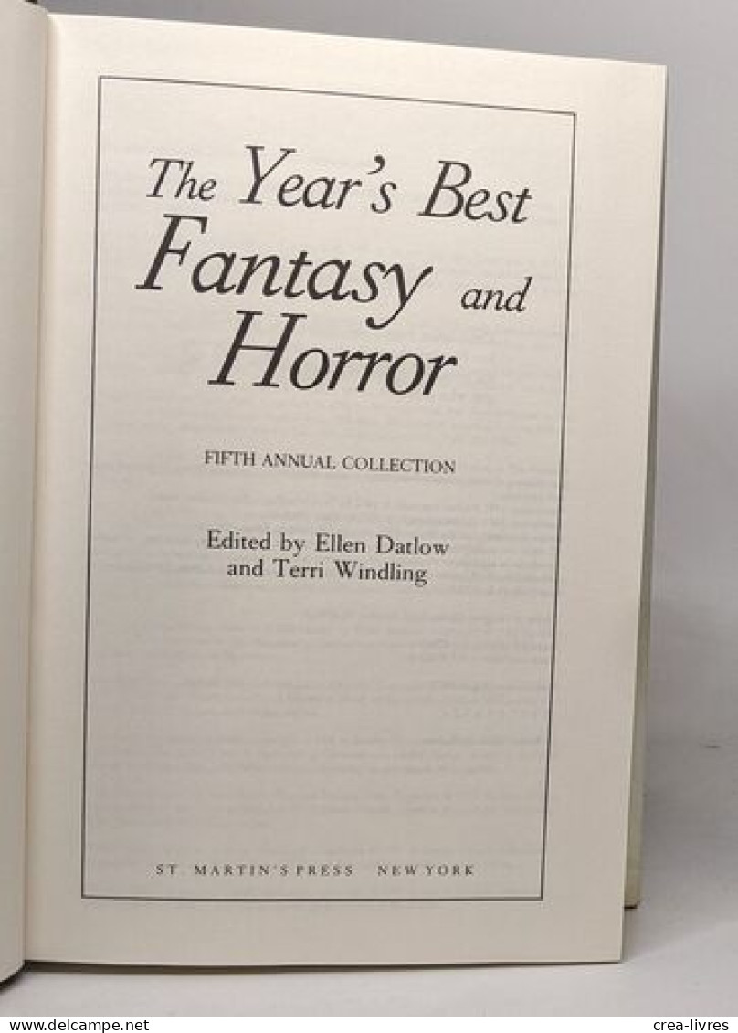 The Year's Best Fantasy And Horror: Fifth Annual Collection (Year's Best Fantasy & Horror) - Other & Unclassified