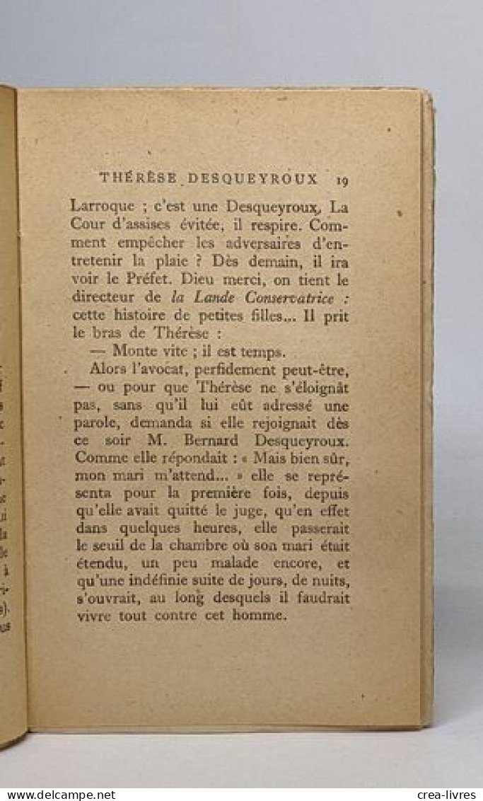 Lot De 2 Romans De François Mauriac: Thérèse Desqueyroux (1934) / Le Baiser Au Lépreux (1947) - Sonstige & Ohne Zuordnung