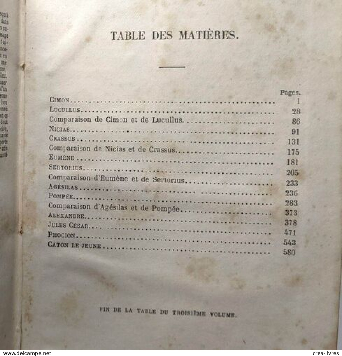 Les Vies Des Hommes Illustres. Traduites En Francais Par E. Talbot. Troisième Èdition - Psychologie/Philosophie