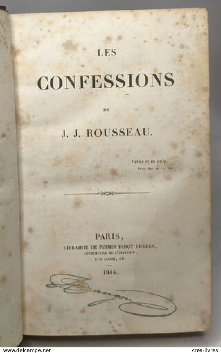 Les Confessions - Psychologie/Philosophie