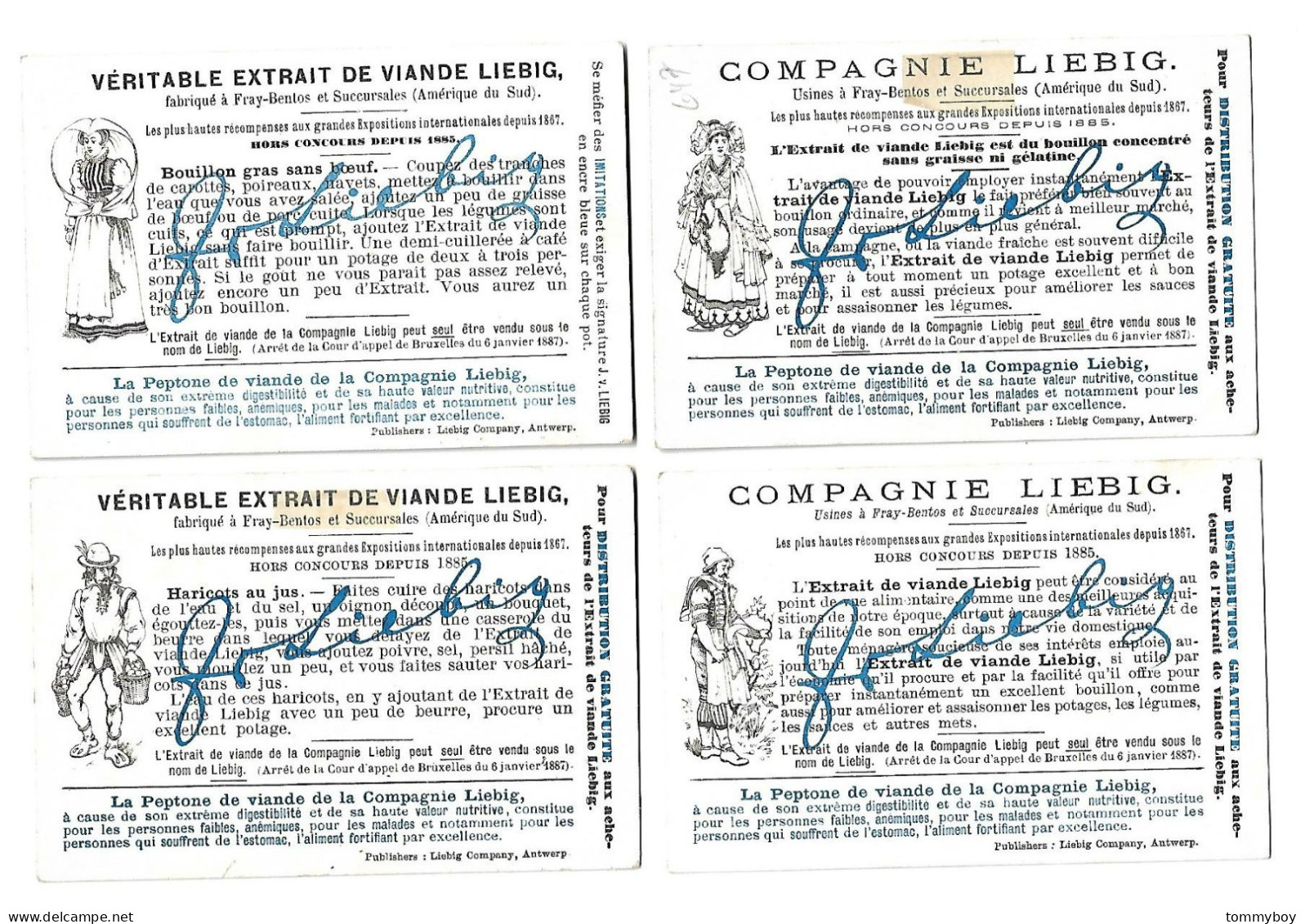 S 647, Liebig 6 Cards, Histoire Biblique (2 Cards Have A Small Sticker On The Backside) (ref B15) - Liebig