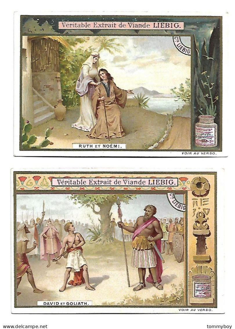 S 647, Liebig 6 Cards, Histoire Biblique (2 Cards Have A Small Sticker On The Backside) (ref B15) - Liebig